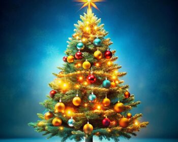 ai generated, christmas tree, christmas, decoration, background, garland, decor, nature, tree, holiday, xmas